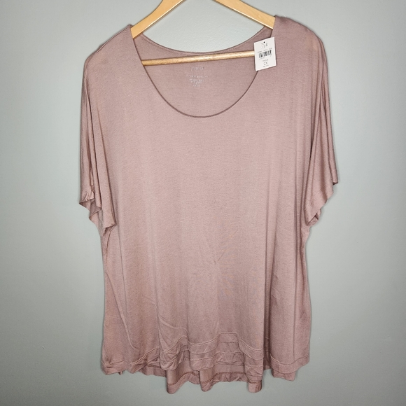 J. Jill Tops Nwt Pure Jill J Jill Supersoft Elliptical Top Tee Plus Size 2x Fawn Pink Poshmark